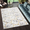 Covor Shine Gri Auriu Geometric Hexagon Efect 3D
