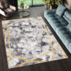 Covor Shine Gri Auriu Modern Linii Efect 3D