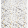 Covor Shine Gri Auriu Geometric Hexagon Efect 3D