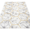Covor Shine Gri Auriu Geometric Hexagon Efect 3D