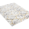 Covor Shine Gri Auriu Geometric Hexagon Efect 3D
