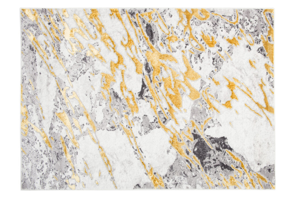Covor Shine Crem Gri Auriu Abstract Efect 3D
