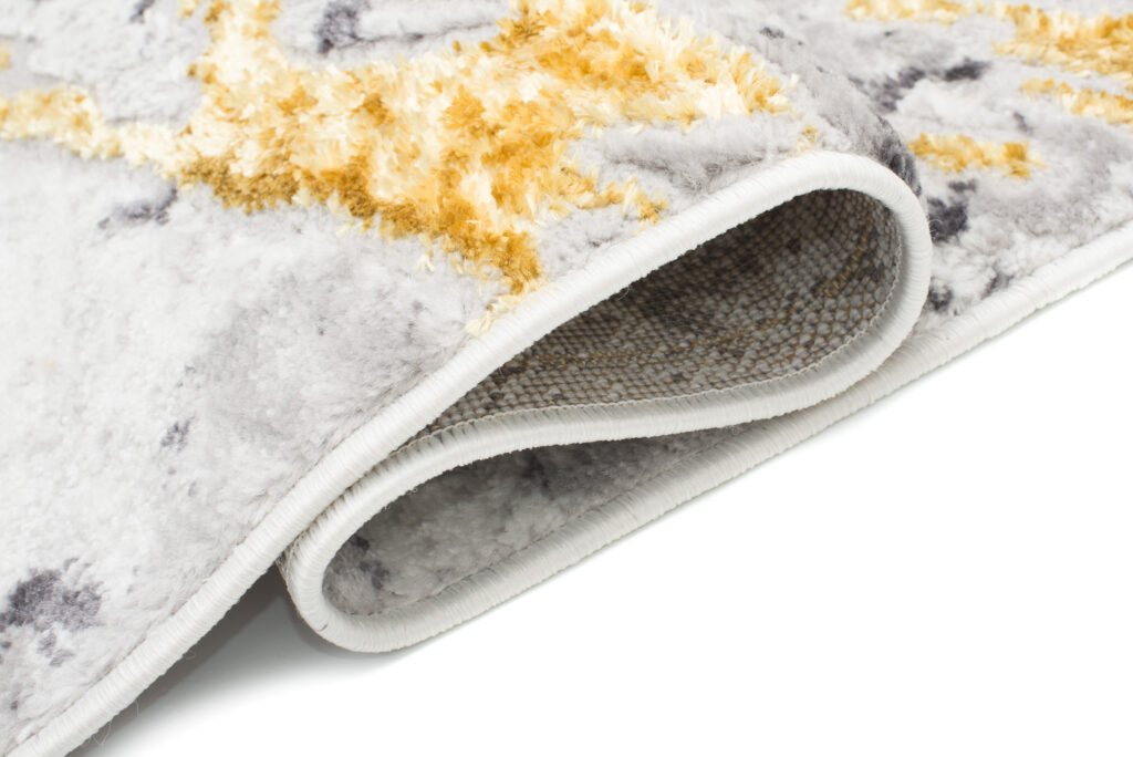 Covor Shine Crem Gri Auriu Abstract Efect 3D
