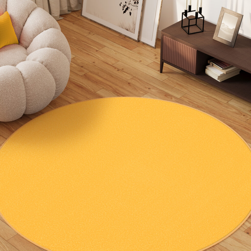Covor Mono Rotund Interior Exterior Galben
