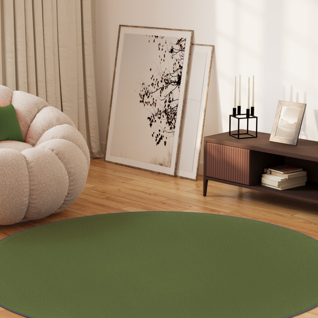 Covor Mono Rotund Interior Exterior Verde