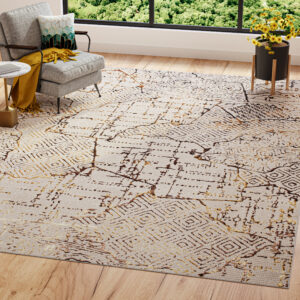 Covor Golden Crem Auriu Patchwork