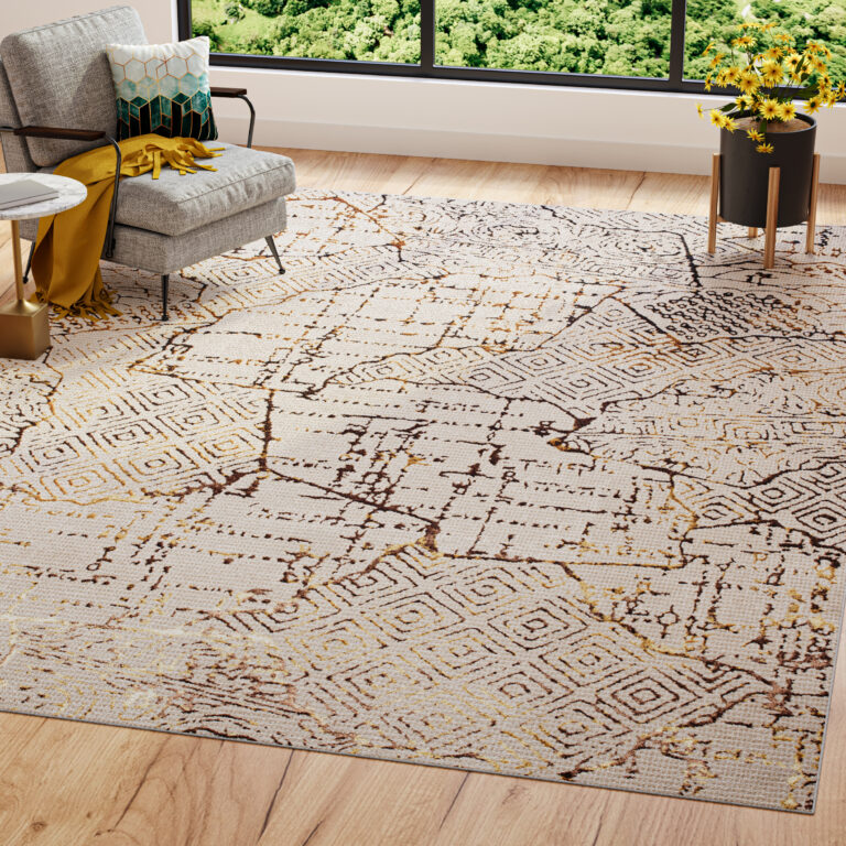 Covor Golden Crem Auriu Patchwork