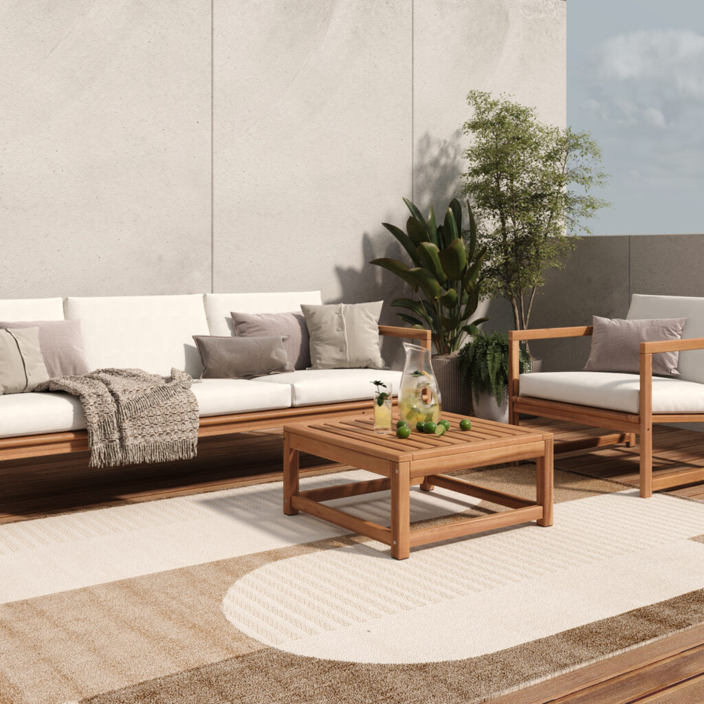 Covor de Exterior Patio Crem Maro