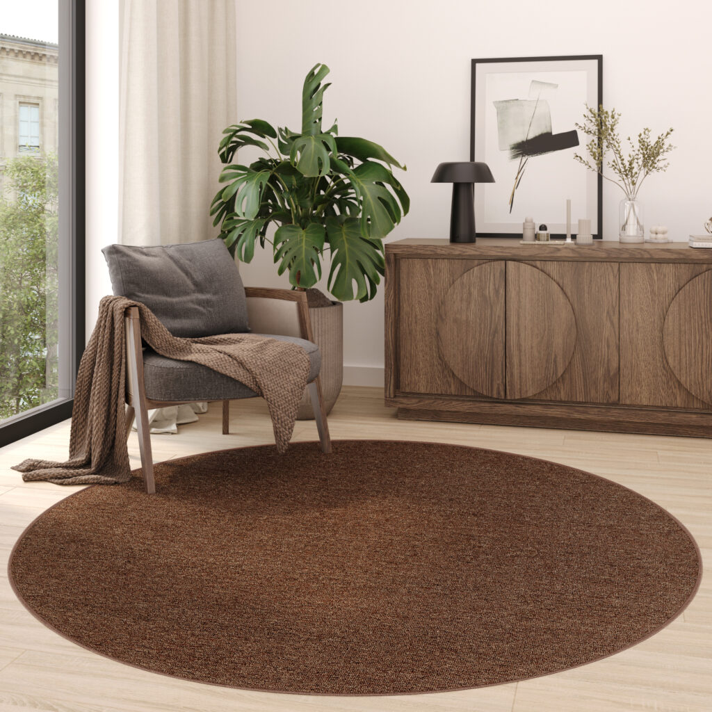Covor Nizza Rotund Maro Modern Antiderapant