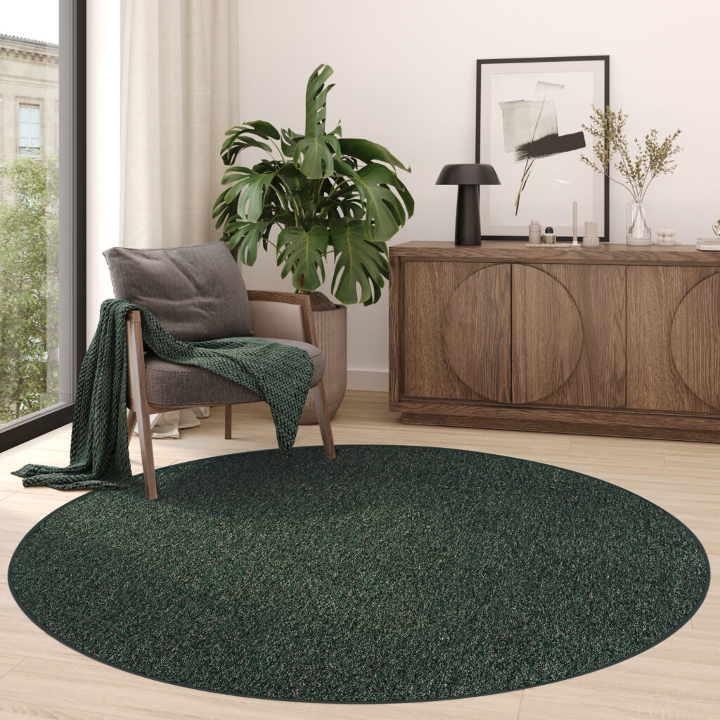 Covor Nizza Rotund Verde Modern Antiderapant