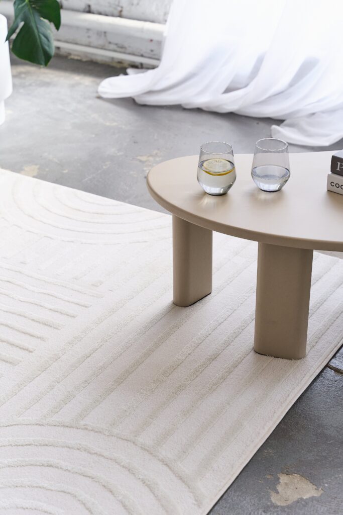Covor Hygge Pătrat Alb Rupt Geometric