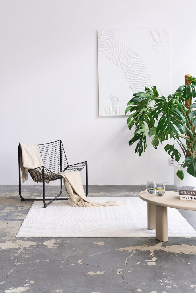 Covor Hygge Pătrat Alb Rupt Modern