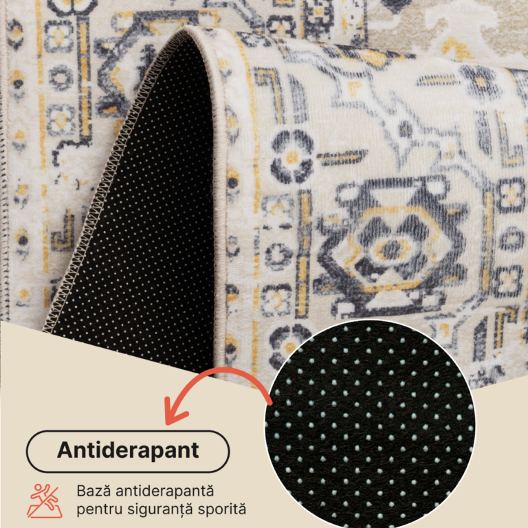 Covor Ash Bej Gri Antiderapant