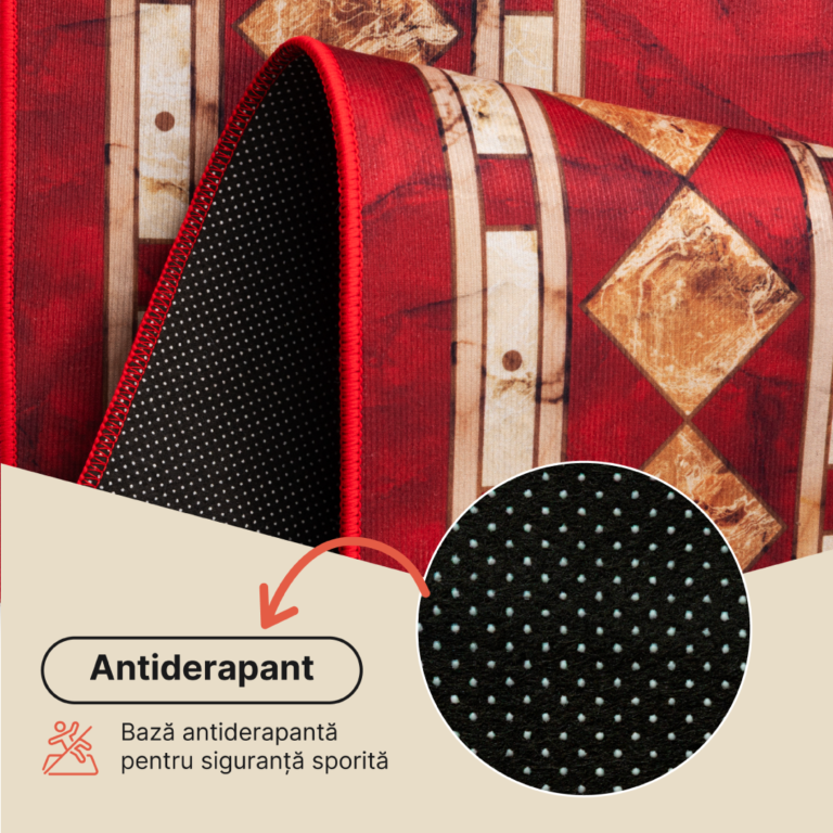 Covor Nora Cărămiziu Clasic Antiderapant