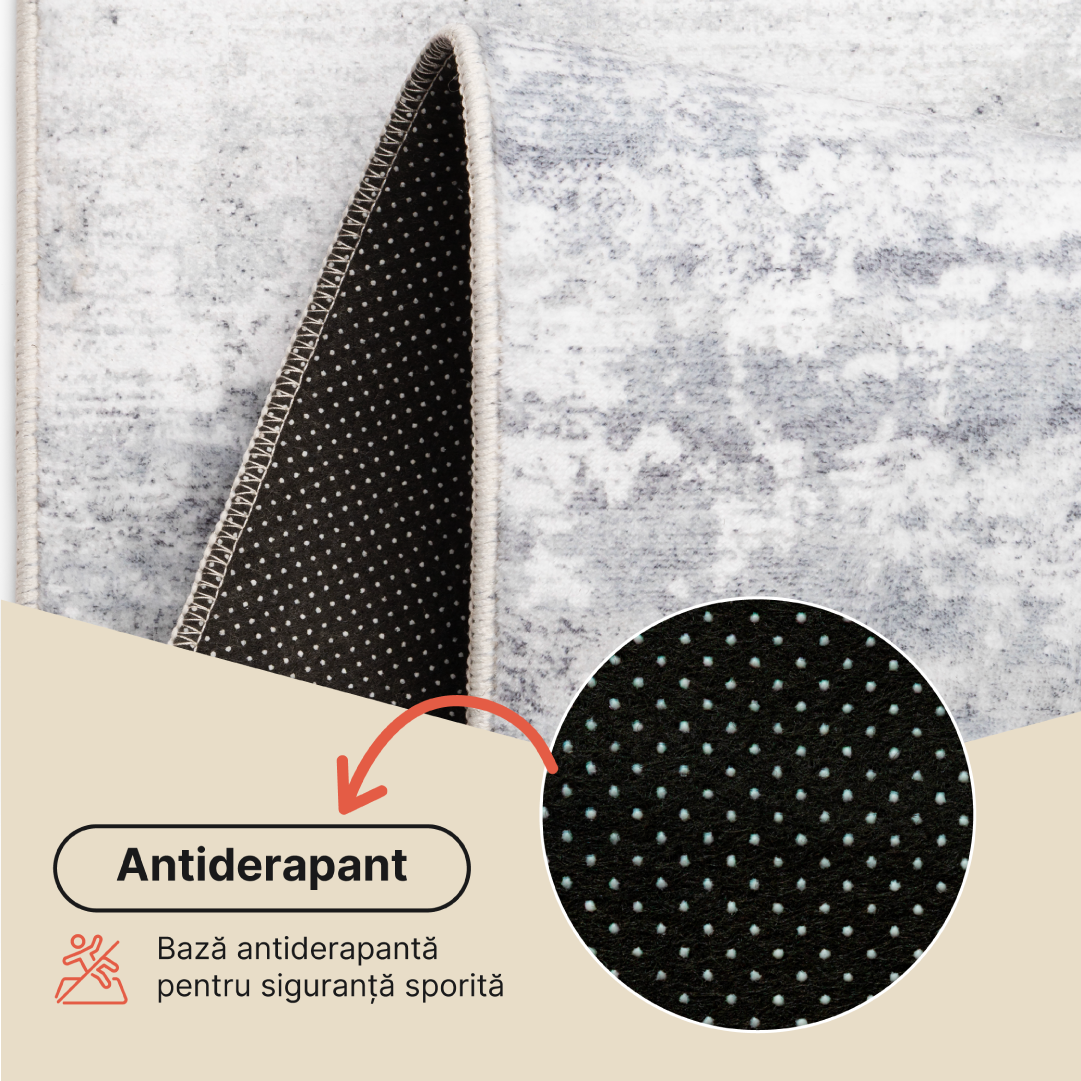 Covor Ash Gri Deschis Antiderapant