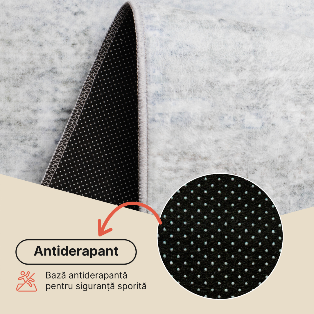 Covor Ash Gri Închis Melanj Antiderapant