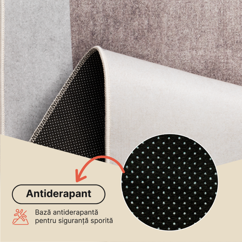 Covor Nora Gri Abstract Antiderapant