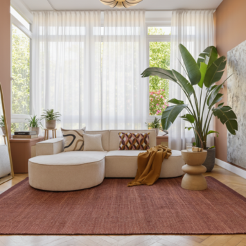 Covor Lână Loni Maro Închis