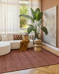 Covor Lână Loni Maro Închis