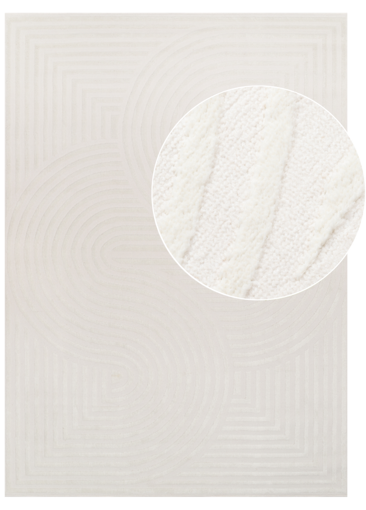 Covor Hygge Alb Rupt Modern
