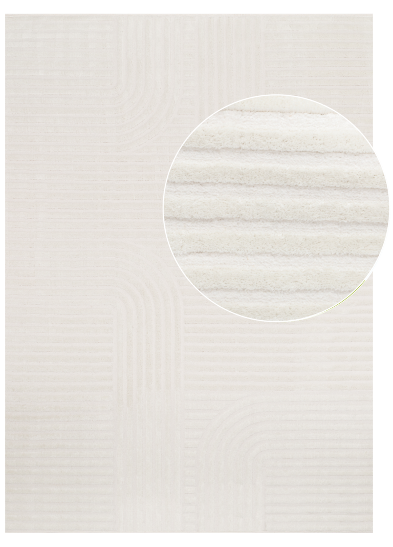 Covor Hygge Alb Rupt Dungi