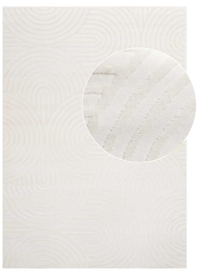 Covor Hygge Alb Rupt Ovale