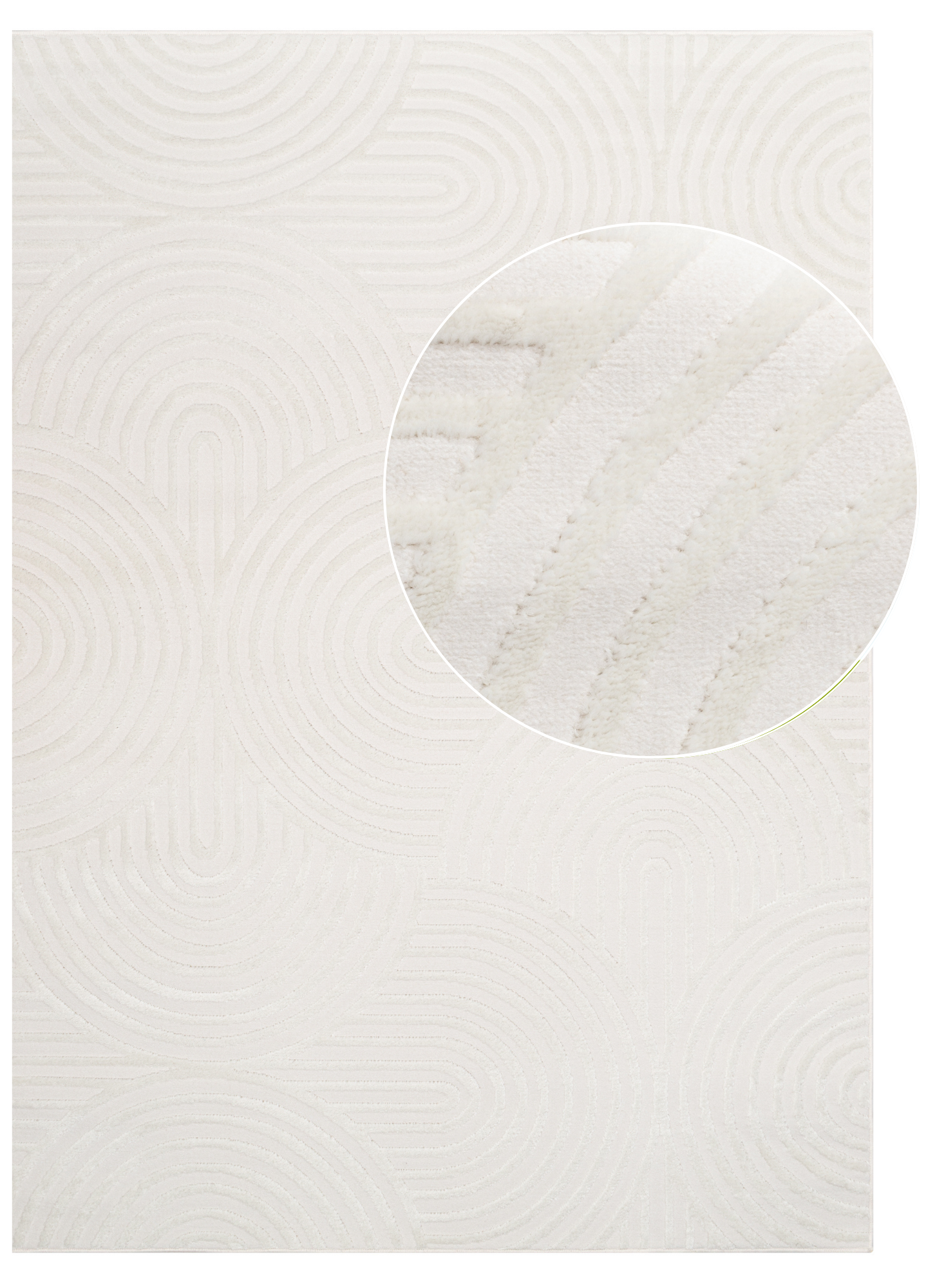 Covor Hygge Alb Rupt Ovale