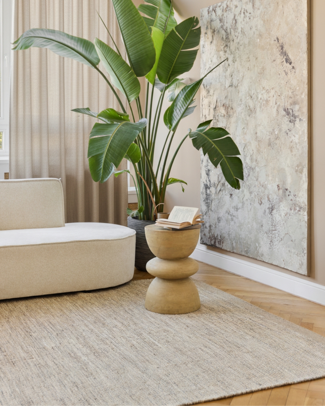 Covor Lână Loni Maro Deschis