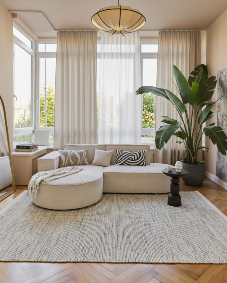 Covor Lână Loni Bej