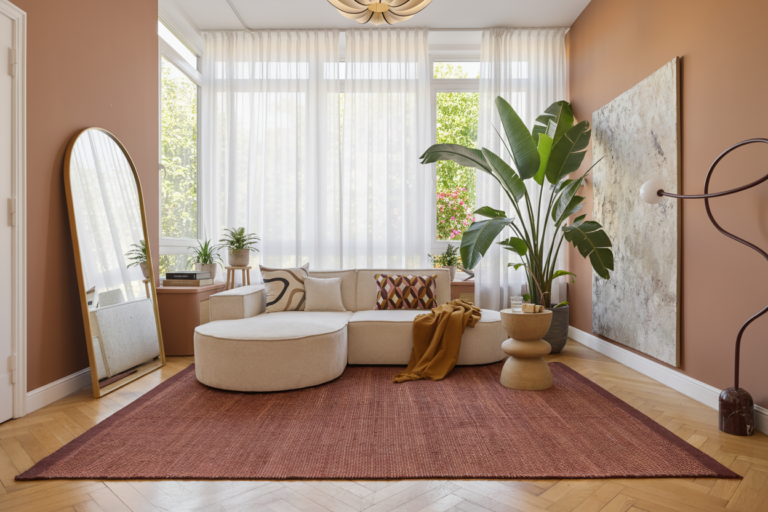 Covor Lână Loni Maro Închis