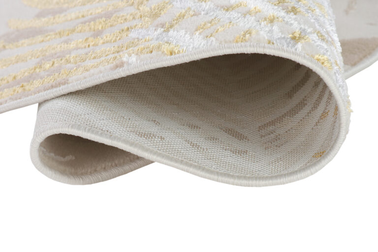 Covor Crystal Rotund Auriu Maro Crem Frunze