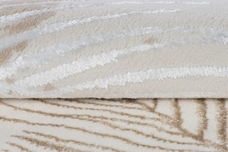 Covor Crystal Rotund Auriu Maro Crem Frunze