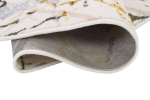 Covor Crystal Rotund Verde Crem Abstract Marmură