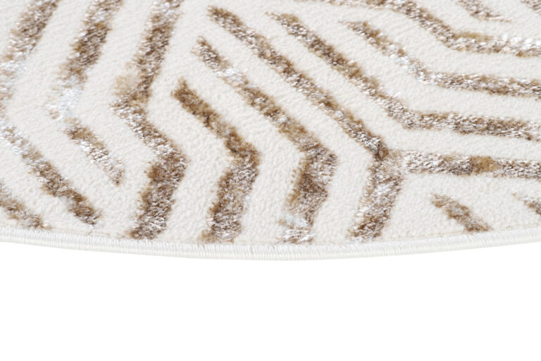 Covor Crystal Rotund Maro Crem Bej Linii