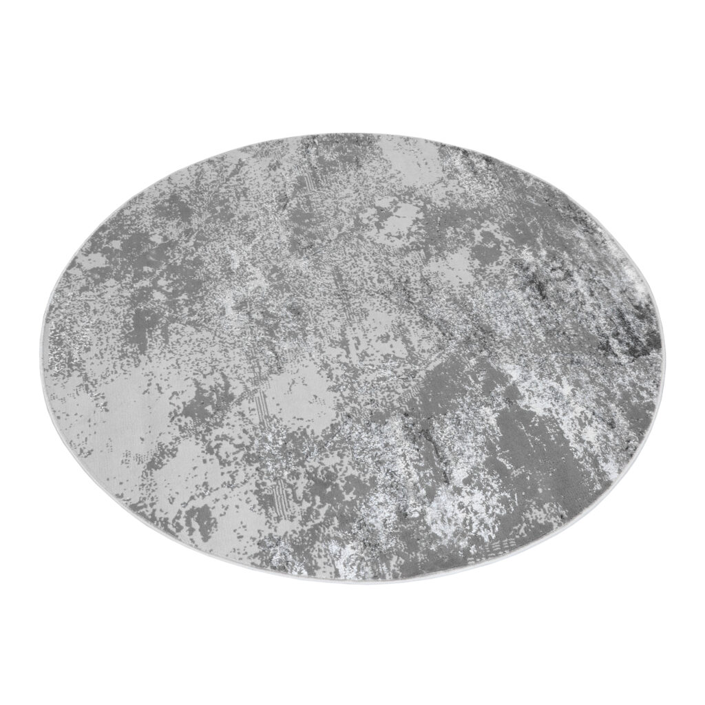 Covor Crystal Rotund Gri Deschis Marmură