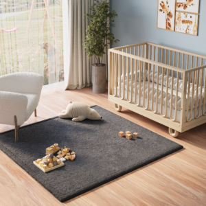 Covor pentru copii Fluffin Pătrat Gri Închis