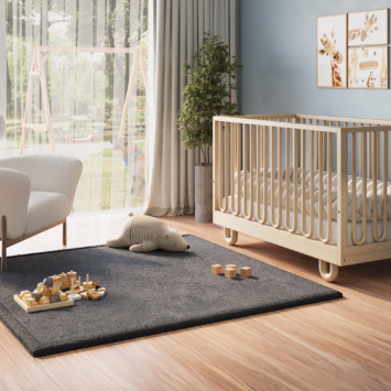 Covor pentru copii Fluffin Pătrat Gri Închis