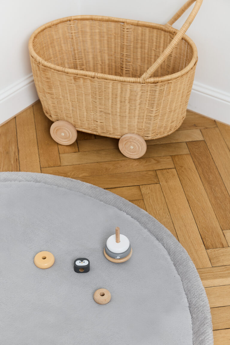 Covor pentru copii Fluffin Rotund Gri Deschis