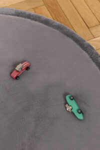 Covor pentru copii Fluffin Rotund Gri Închis