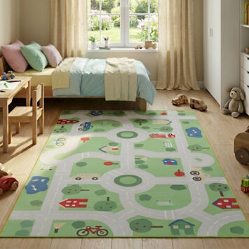 Covor Copii Snooki Oraș Verde Antiderapant
