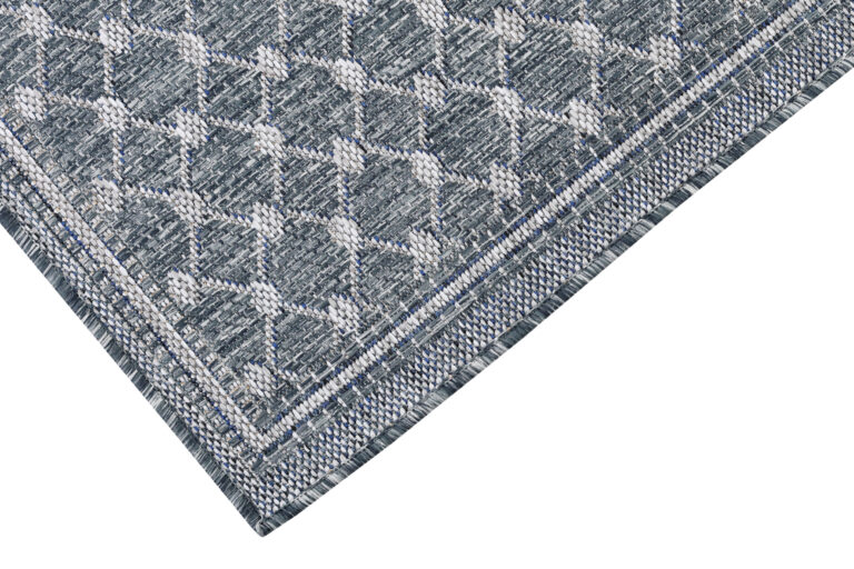 Covor Exterior Melissa Albastru Romburi