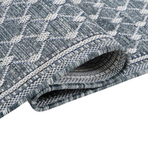 Covor Exterior Melissa Albastru Romburi