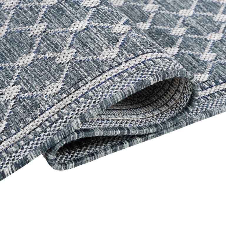 Covor Exterior Melissa Albastru Romburi