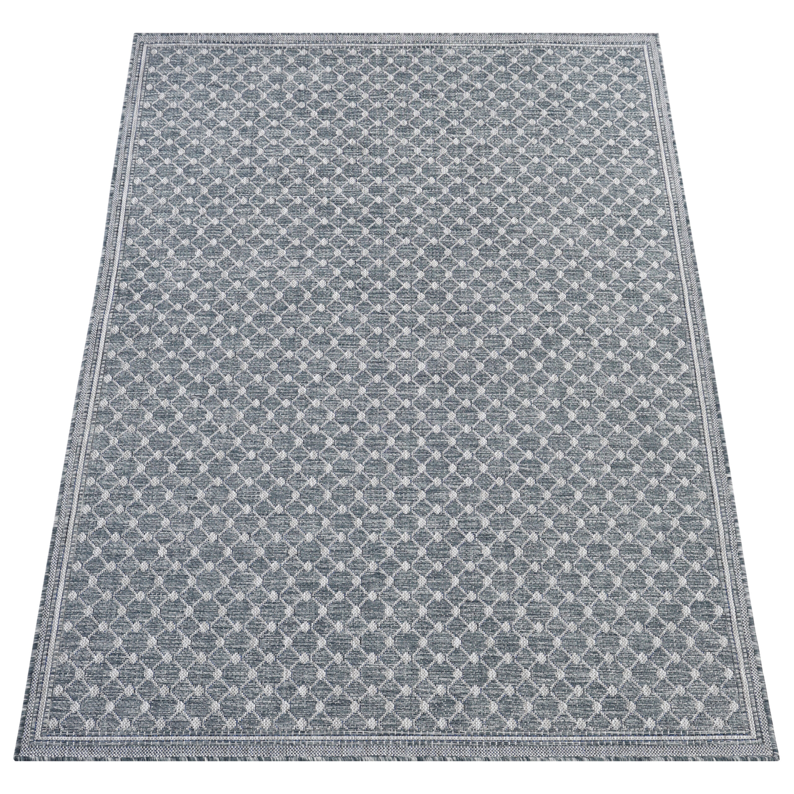 Covor Exterior Melissa Albastru Romburi