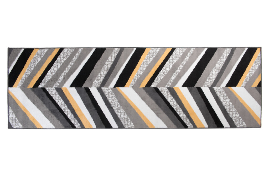Covor Traversă Maya Gri Galben Geometric Linii