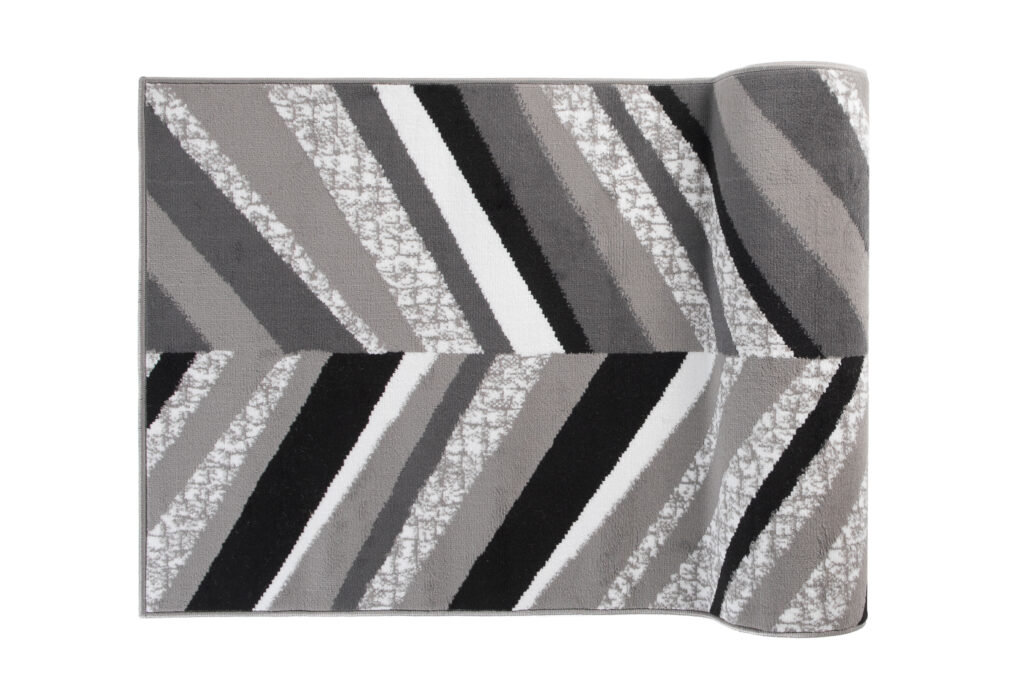 Covor Traversă Maya Gri Negru Geometric Linii