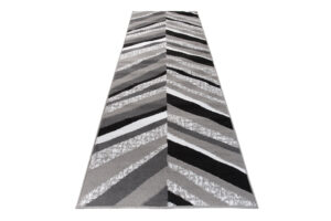 Covor Traversă Maya Gri Negru Geometric Linii