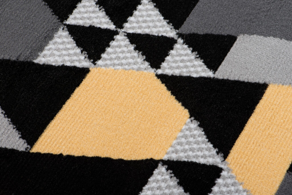 Covor Traversă Maya Gri Galben Geometric Triunghiuri