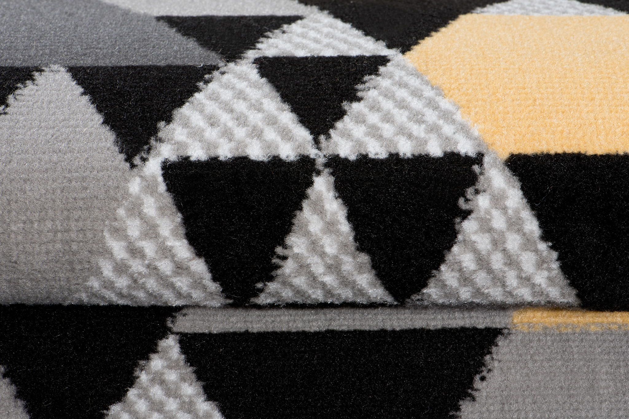 Covor Traversă Maya Gri Galben Geometric Triunghiuri