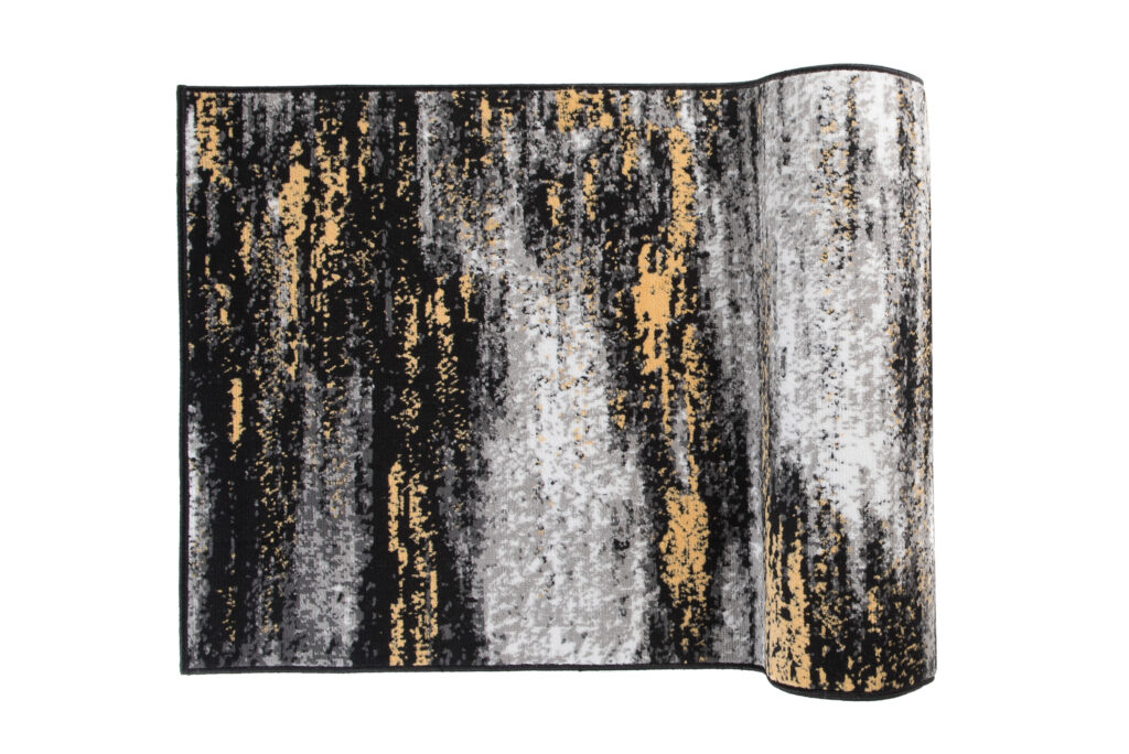 Covor Traversă Maya Gri Negru Galben Abstract